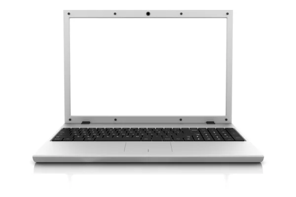 Moderno portátil gris aislado sobre fondo blanco — Foto de Stock