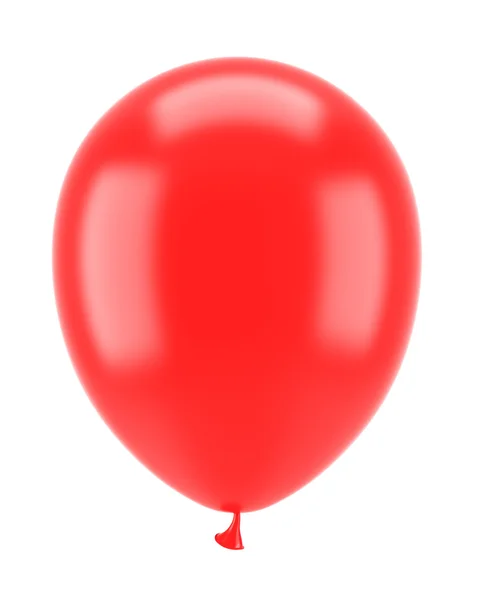 Een rode partij ballon geïsoleerd op witte achtergrond — Stockfoto