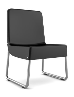 Beyaz arka plan üzerinde izole modern siyah sandalye