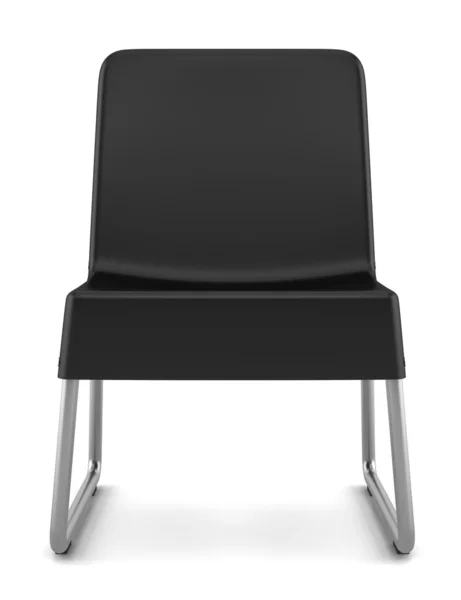 Сучасний чорний стілець ізольований на білому тлі — стокове фото