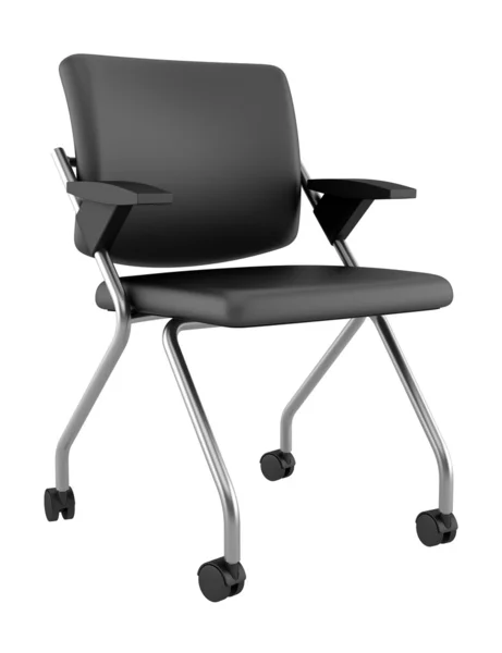 Сучасний чорний стілець ізольований на білому тлі — стокове фото