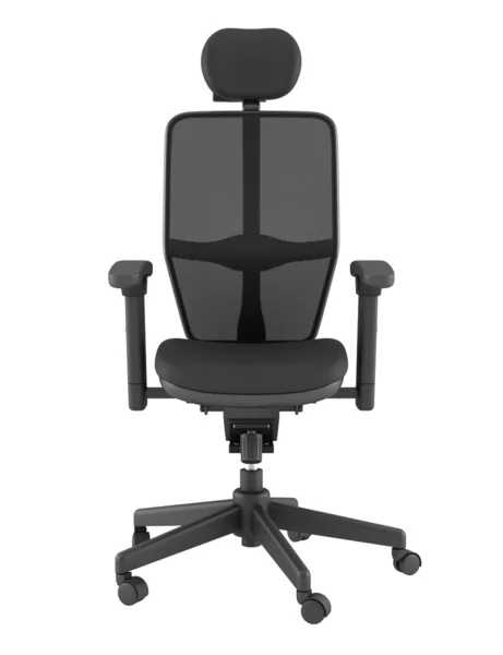 Nowoczesny czarny biuro krzesło izolowane na białym tle — Zdjęcie stockowe