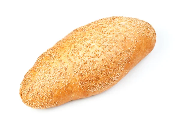 Ψωμί ολικής με σουσάμι που απομονώνονται σε λευκό φόντο — Φωτογραφία Αρχείου