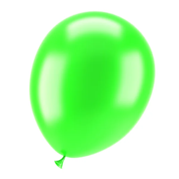 Um balão de festa verde isolado no fundo branco — Fotografia de Stock