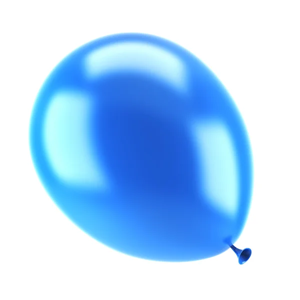 Ένα μπλε μέρος μπαλόνι που απομονώνονται σε λευκό φόντο — Φωτογραφία Αρχείου
