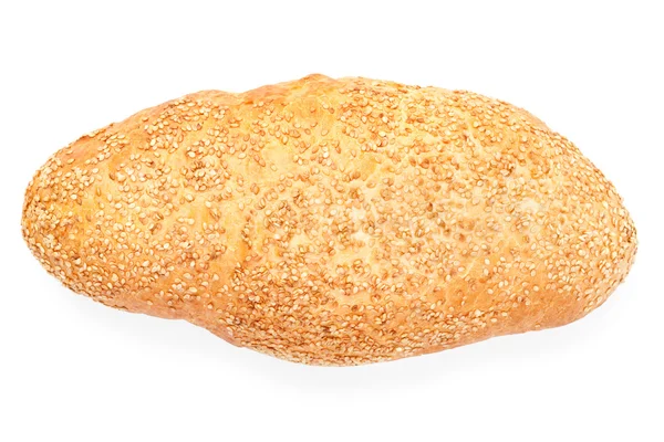 Κάτοψη του ψωμιού με σουσάμι που απομονώνονται σε λευκό φόντο — Φωτογραφία Αρχείου