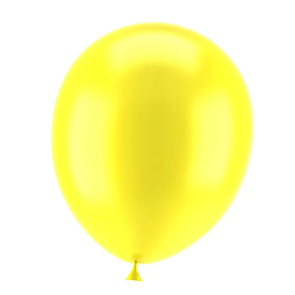 Ένα κίτρινο Κόμματος μπαλόνι που απομονώνονται σε λευκό φόντο — Φωτογραφία Αρχείου