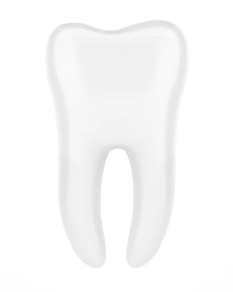 3D menschlicher Zahn isoliert auf weißem Hintergrund — Stockfoto