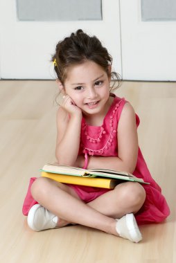 Preschooler with book clipart