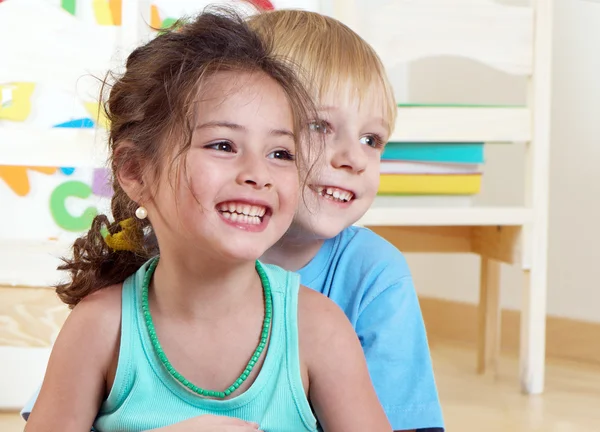 Portrait happy kids in kindergarten — Stock Photo, Image