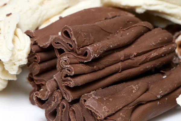 Saftige Schokolade aus nächster Nähe isoliertes Makro — Stockfoto