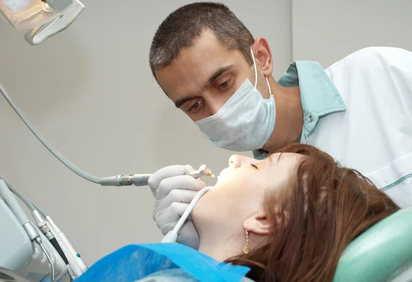 Medical treatment at the dentist office — Stock Photo, Image