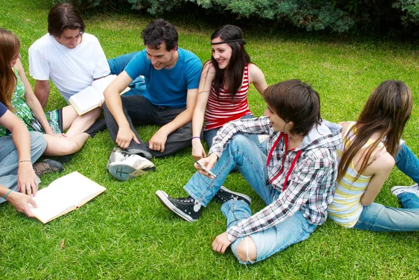 Grupo de estudiantes universitarios al aire libre —  Fotos de Stock