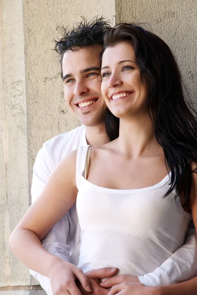 Young couple loving on the street — Stock Photo, Image