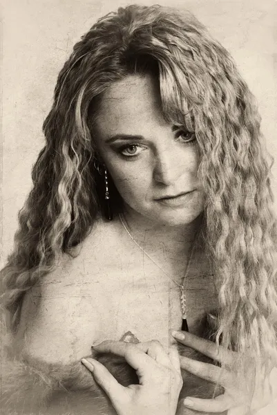 Stary portret Fotografia piękne młode kobiety — Zdjęcie stockowe