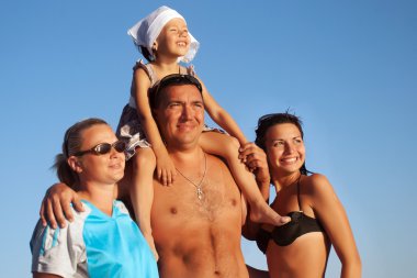 Portrait happy family on vacation clipart