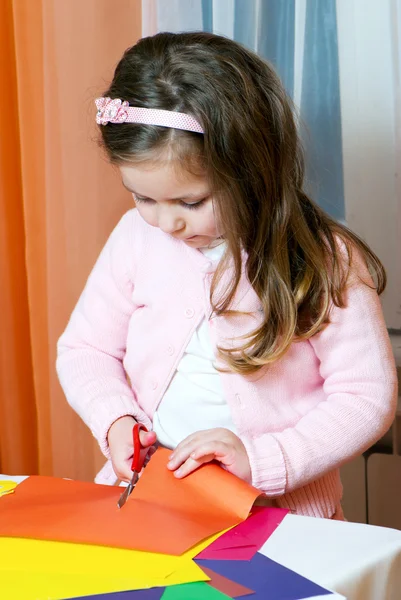 Bambina di criceto figure da una carta a colori — Foto Stock
