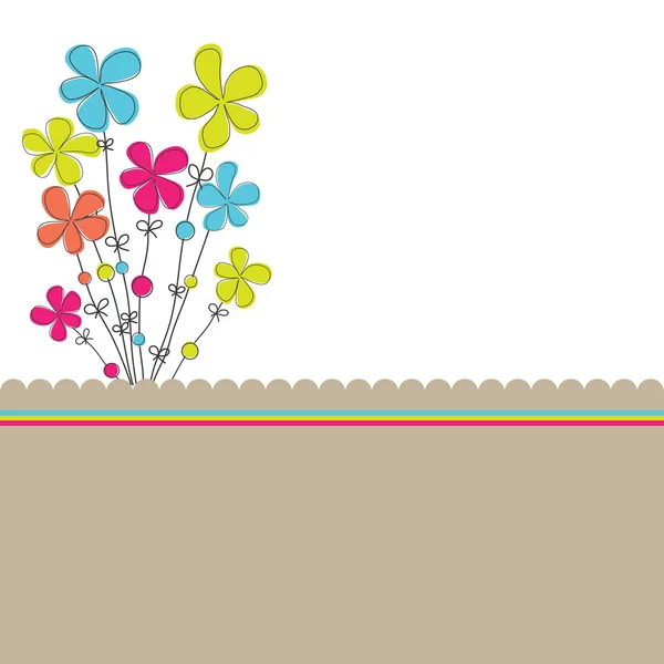 Sfondo con fiori. Illustrazione vettoriale — Vettoriale Stock