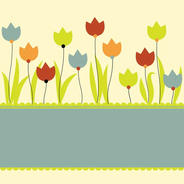 Bakgrund med blommor. Vektor Illustration — Stock vektor