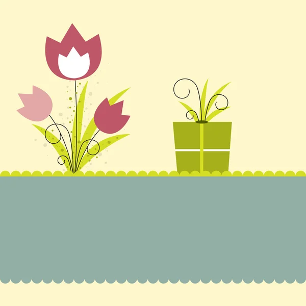 Fondo con flores. Ilustración vectorial — Vector de stock
