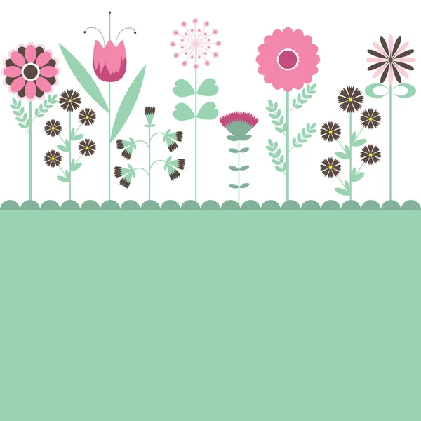 Bakgrund med blommor. Vektor Illustration — Stock vektor