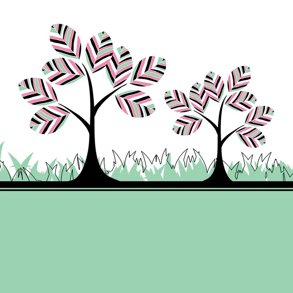 Abstrakt träd, blommor. vektor illustration — Stock vektor