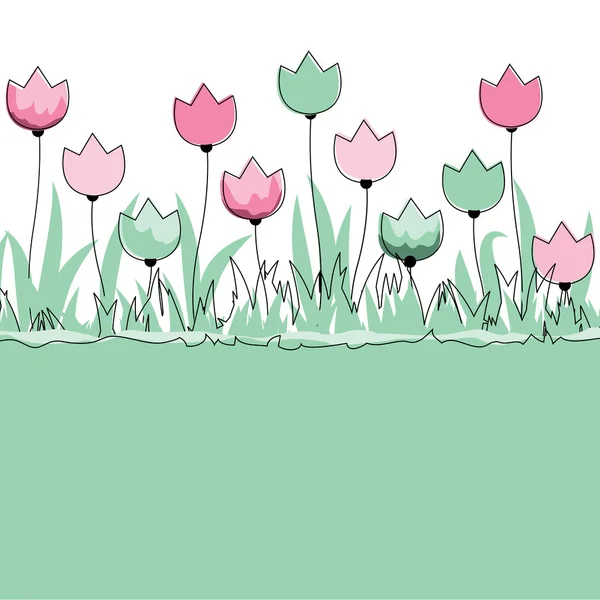Achtergrond met bloemen. Vector Illustratie — Stockvector