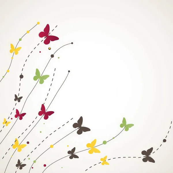 Fondo con mariposa. Ilustración vectorial — Vector de stock