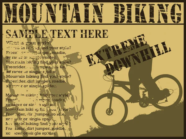 Downhill ciclismo extremo — Vetor de Stock
