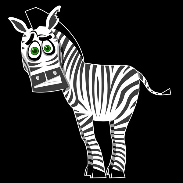 Zebra på svart bakgrund — Stock vektor