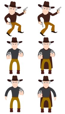 Set of cowboys. Vector illustration clipart