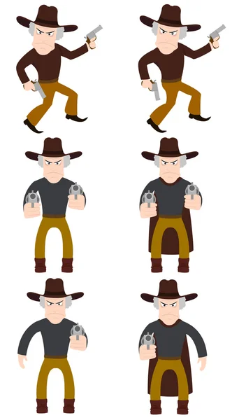 Set of cowboys. Vector illustration — Stock Vector
