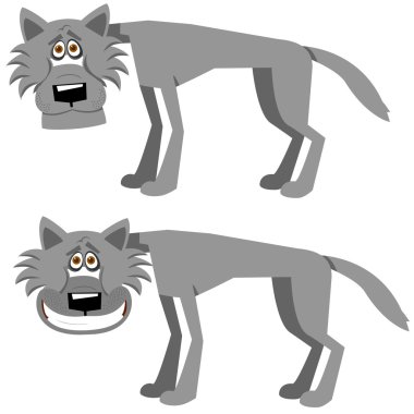 Set of wolves clipart