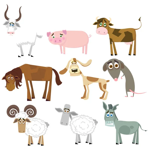 Set of animals (farm) — Stock Vector