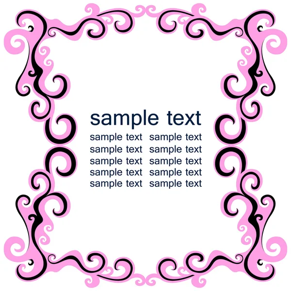 Patten Framework mit einem Beispieltext. rosa und schwarz — Stockvektor