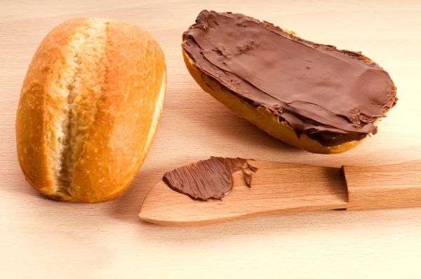 Bread with chocolate Stock Image
