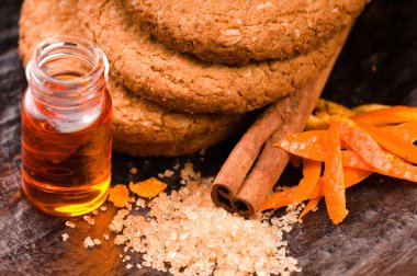 Cookies with cinnamon and orange clipart