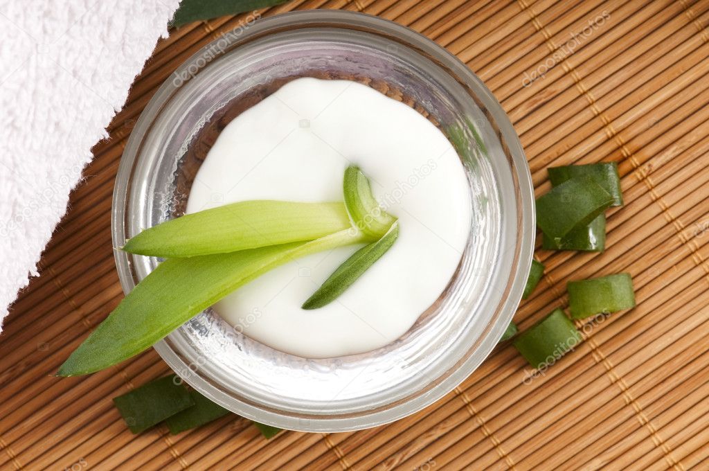 Aloe vera - leaves and face cream