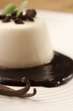 Çikolatalı ve vanilyalı Panna Cotta.