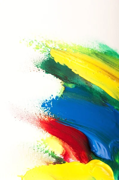 Paints on the white paper — Stock Photo, Image