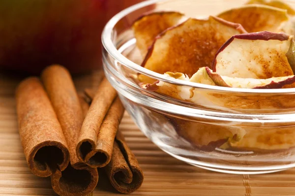 stock image Dried apples with cinnamon