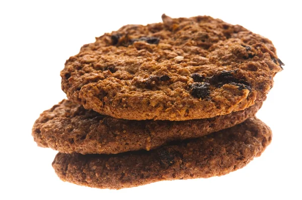 Chocolade zelfgemaakte koekjes geïsoleerd op witte achtergrond — Stockfoto