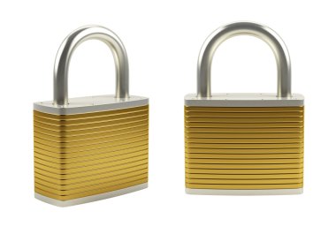 Gold padlock clipart