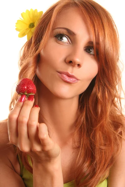 Mit Erdbeere — Stockfoto