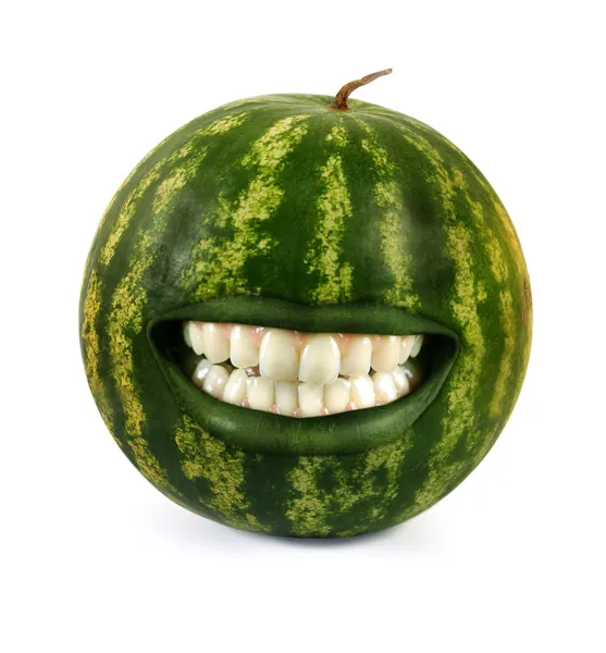 Śmiejąc się arbuz — Zdjęcie stockowe