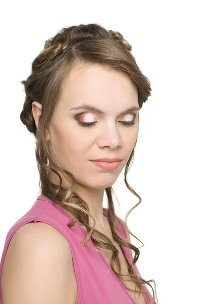 Dívka s krásné vlasy a make-up — Stock fotografie