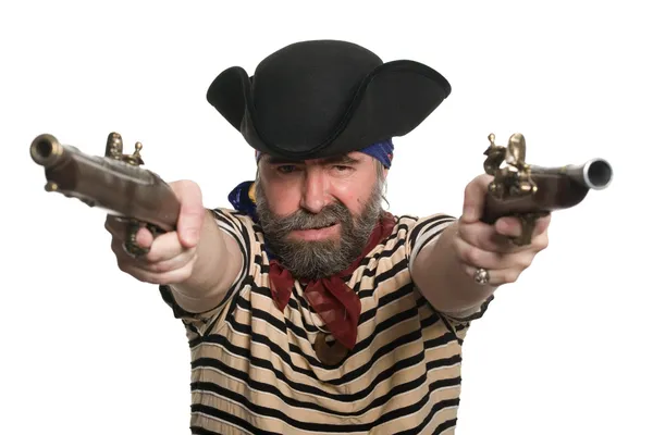 Pirata com mosquetes — Fotografia de Stock