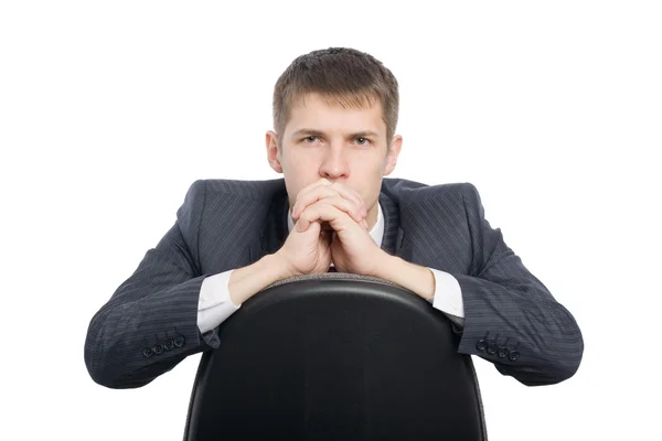 Pensive handsome young businessman — Stock Photo, Image