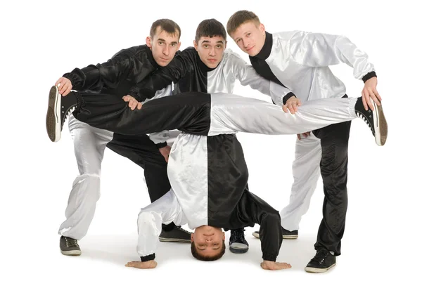 Porträtt av ett team av unga break dansare — Stockfoto