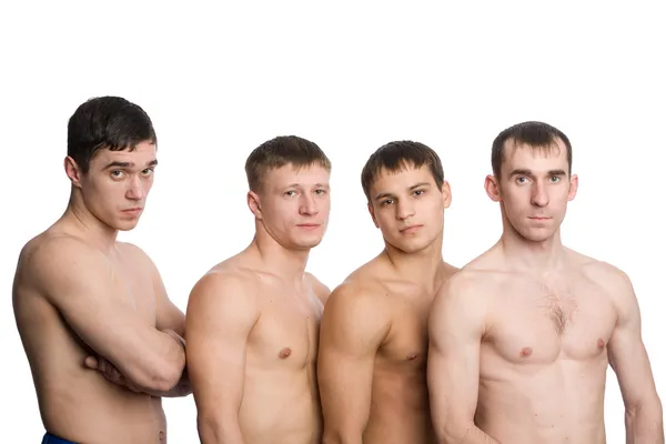 Group of young guys with muscular bodies — Stock Photo, Image